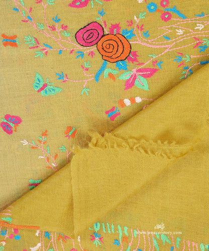Lemon_Pure_Pashmina_Stole_With_Paper_Mache_Motifs_WeaverStory_05