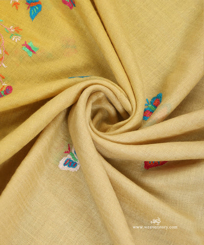Lemon_Pure_Pashmina_Stole_With_Paper_Mache_Motifs_WeaverStory_06