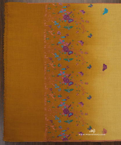 Yellow_Pure_Pashmina_Stole_With_Paper_Mache_Motifs_WeaverStory_03