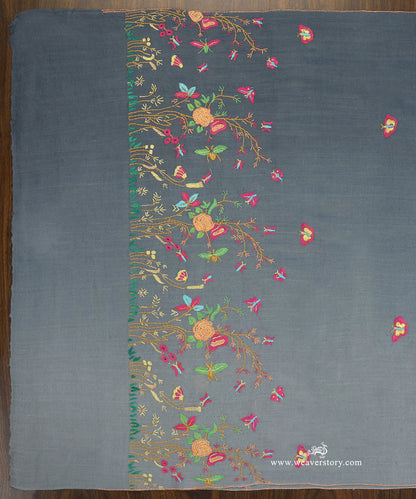 Grey_Pure_Pashmina_Stole_With_Paper_Mache_Motifs_WeaverStory_03
