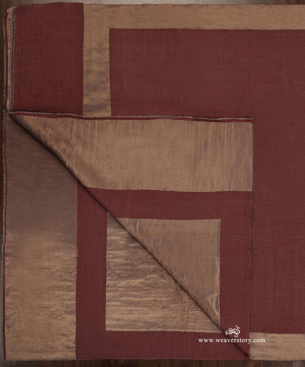 Brown_And_Golden_Pure_Pashmina_Shawl_With_Double_Shade_Zari_WeaverStory_03
