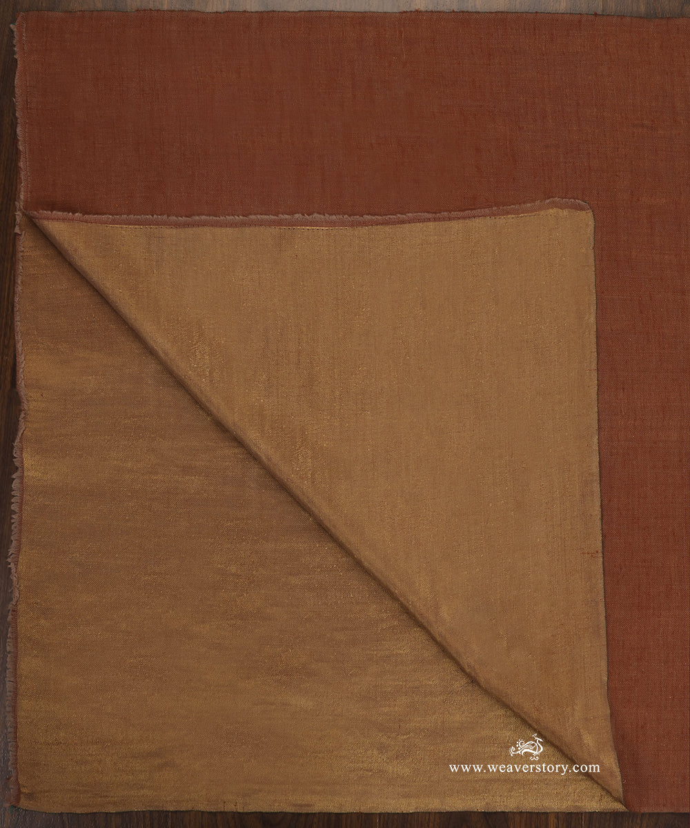 Brown_Zari_Handwoven_Double_Shade_Pure_Pashmina_Stole_WeaverStory_03