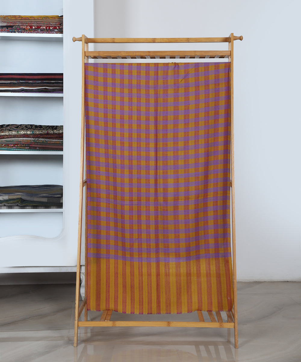Multicoloured_Handwoven_Checkered_Pure_Pashmina_Stole_With_Ikat_Weaving_And_Stripes_WeaverStory_02