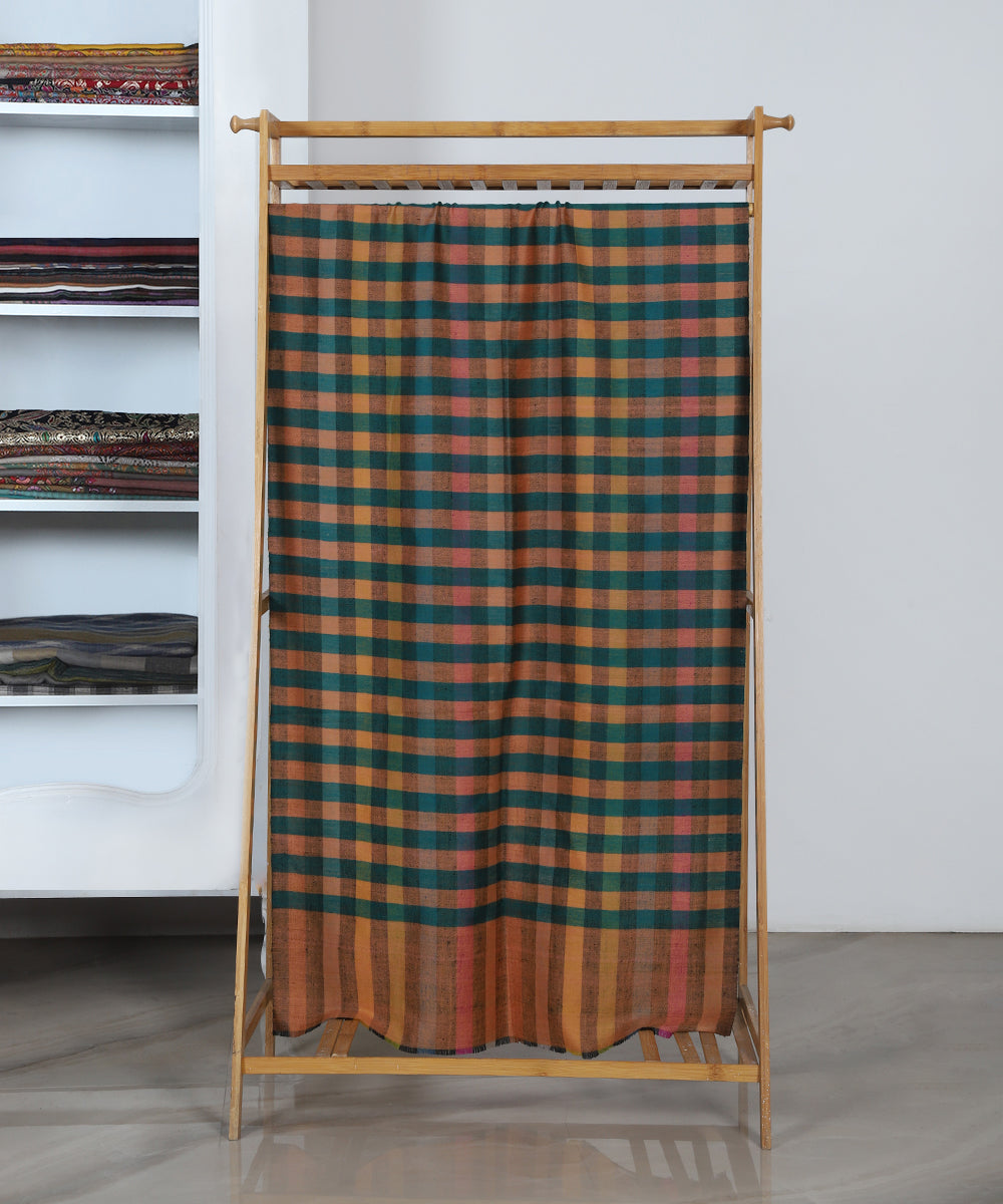 Multicoloured_Hanwoven_Pure_Pashmina_Checkered_And_Striped_Stole_With_Ikat_Weaving_WeaverStory_02