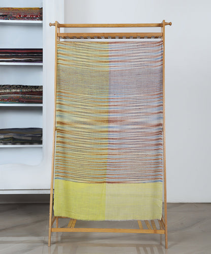 Multicoloured_Handwoven_Pure_Pashmina_Stole_With_Ikat_Weaving_And_Stripes_WeaverStory_02