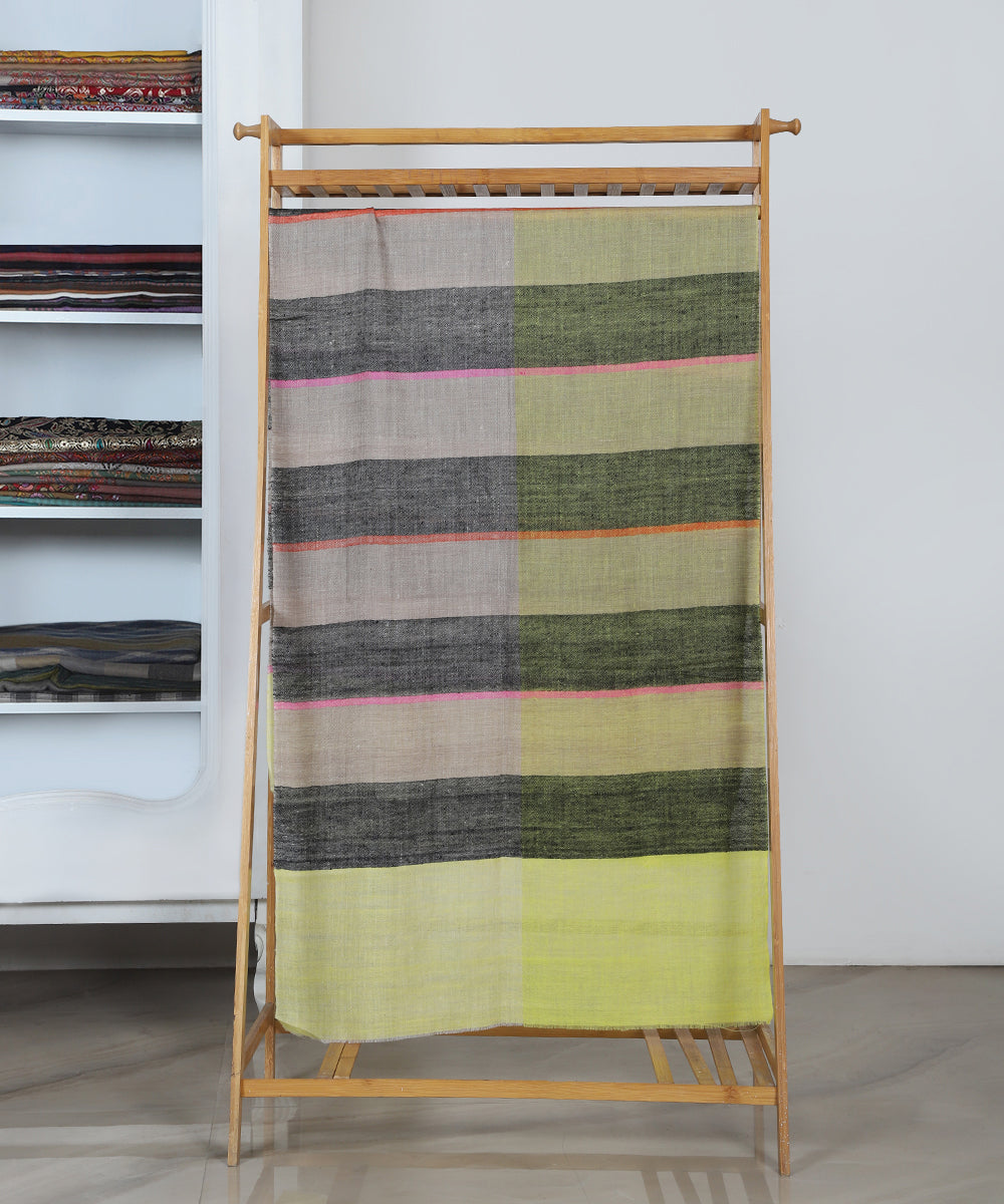 Multicoloured_Pure_Pashmina_Stole_With_Ikat_Weaving_And_Stripes_WeaverStory_02