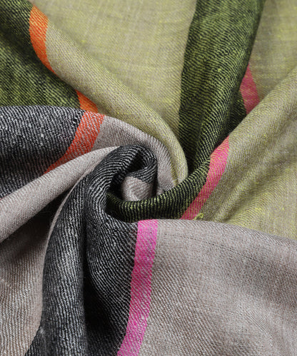 Multicoloured_Pure_Pashmina_Stole_With_Ikat_Weaving_And_Stripes_WeaverStory_04