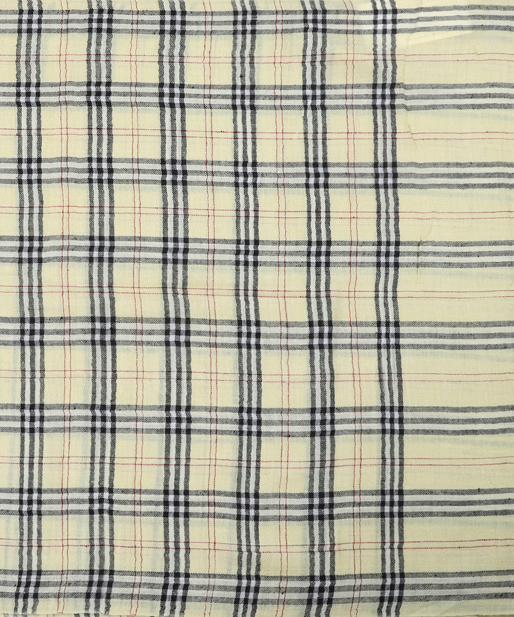 Cream_And_Black_Handwoven_Pure_Pashmina_Stole_With_Ikat_Weaving_WeaverStory_03