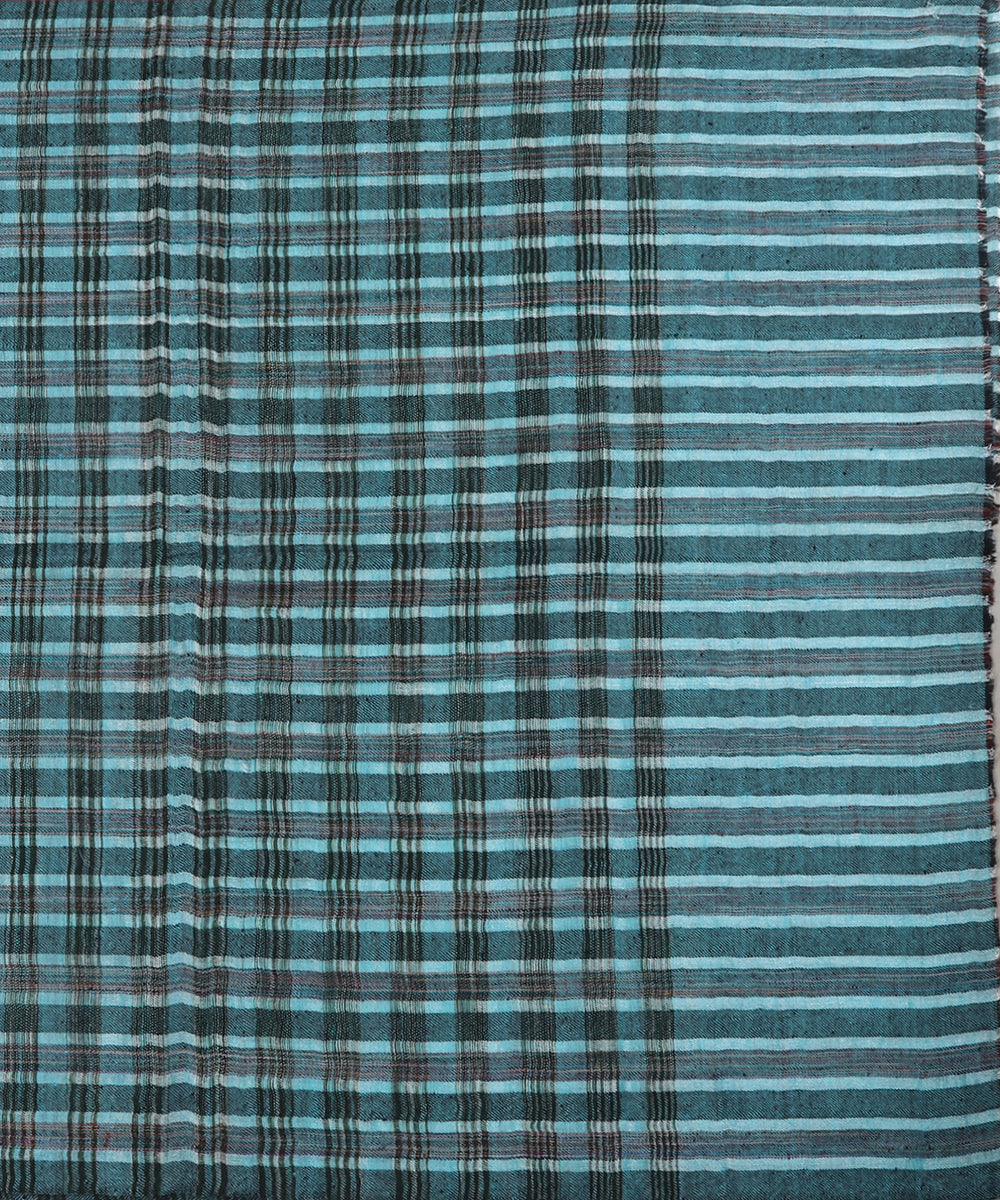 Black_And_Blue_Handwoven_Pure_Pashmina_Stole_With_Ikat_Weaving_And_Stripes_WeaverStory_03