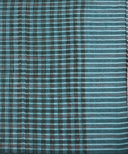 Black_And_Blue_Handwoven_Pure_Pashmina_Stole_With_Ikat_Weaving_And_Stripes_WeaverStory_03