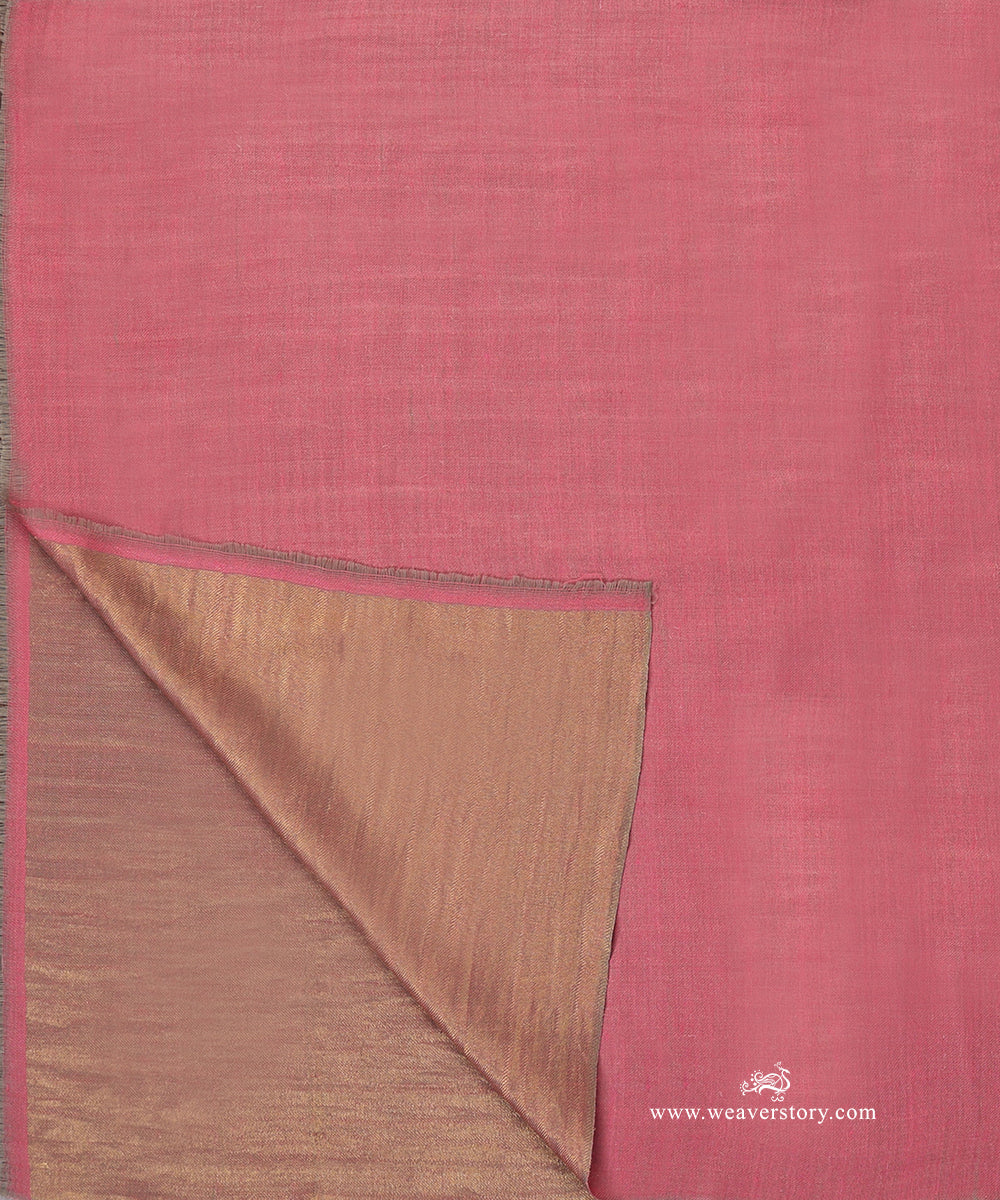 Handwoven_Pink_Zari_Double_Shade_Pure_Pashmina_Stole_WeaverStory_02