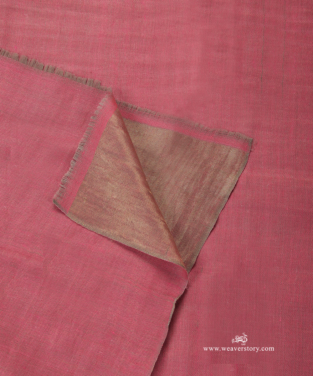 Handwoven_Pink_Zari_Double_Shade_Pure_Pashmina_Stole_WeaverStory_04