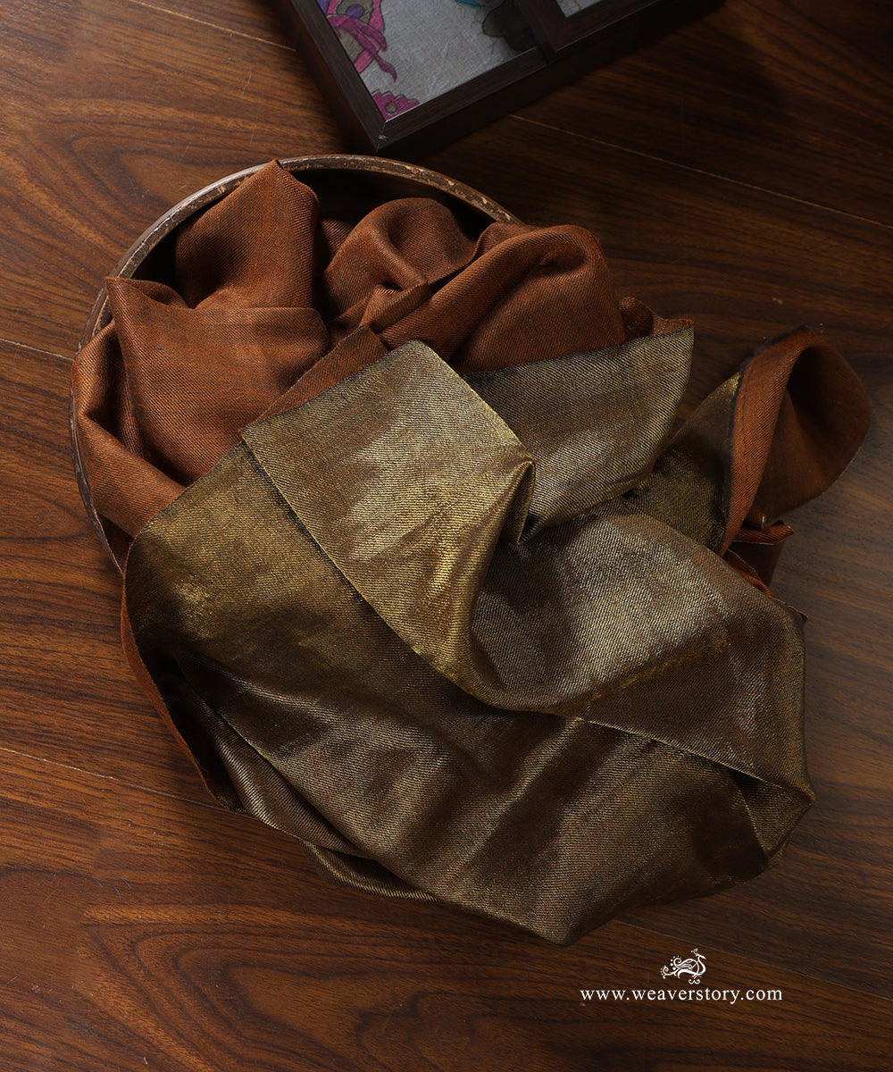 Rust_Orange_Handwoven_Zari_Double_Shade_Pashmina_Stole_WeaverStory_01