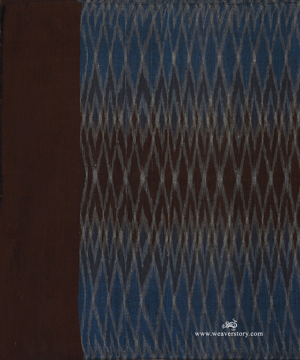 Handwoven_Blue_Ikat_Design_Chak_Stripe_Pure_Pashmina_Stole_WeaverStory_02