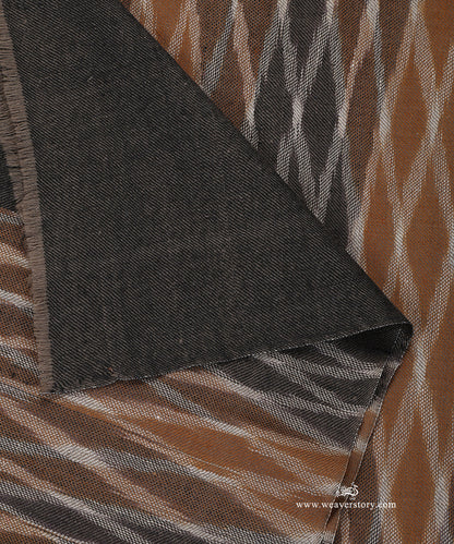 Grey_And_Brown_Handwoven_Ikat_Design_Chak_Stripe_Pure_Pashmina_Stole_WeaverStory_04