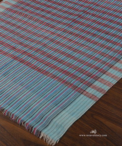 Handwoven_Blue_Ikat_Design_Chak_Stripe_Pure_Pashmina_Stole_WeaverStory_03