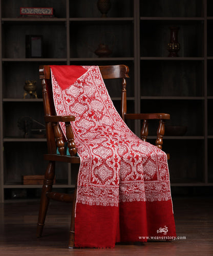 Red_Handwoven_Pure_Pashmina_Jamawar_Work_Pure_Pashmina_Stole_WeaverStory_01