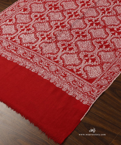 Red_Handwoven_Pure_Pashmina_Jamawar_Work_Pure_Pashmina_Stole_WeaverStory_03