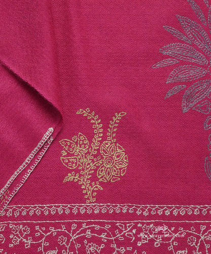 Pink_Handwoven_Pure_Pashmina_Stole_With_Soznikari_Border_WeaverStory_04