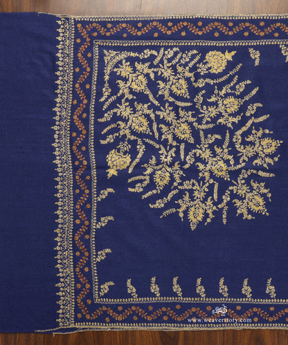 Blue_Handwoven_Pure_Pashmina_Stole_With_Soznikari_WeaverStory_02