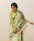 Handloom_Parrot_Green_Chanderi_Handpainted_Madhubani_Saree_With_Multicolor_Women_Motifs_WeaverStory_02