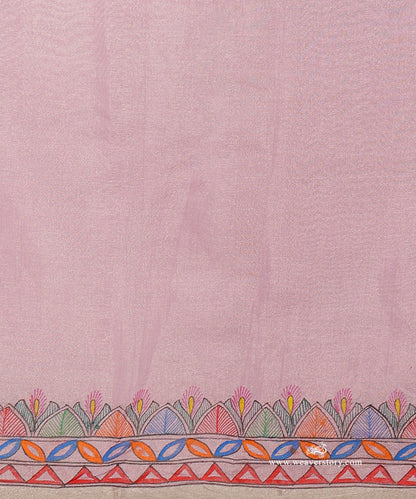 Mauve Handloom Chanderi Madhubani Tree of Life Saree – Pre Order