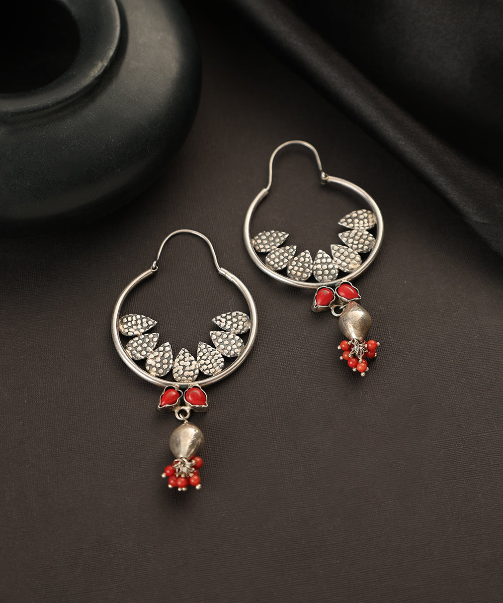 Eira_Handcrafted_Oxidised_Pure_Silver_Coral_Chandbali_WeaverStory_01