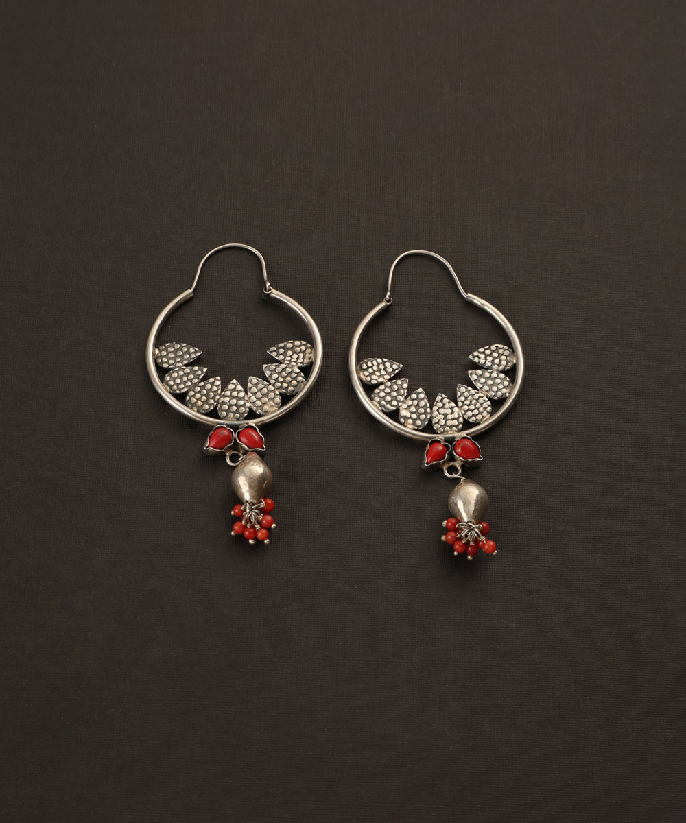 Eira_Handcrafted_Oxidised_Pure_Silver_Coral_Chandbali_WeaverStory_02