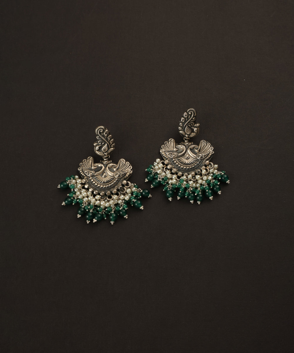 Jwala_Handcrafted_Oxidised_Pure_Silver_Peacock_Chandbali_With_Fresh_Water_Pearls_WeaverStory_02