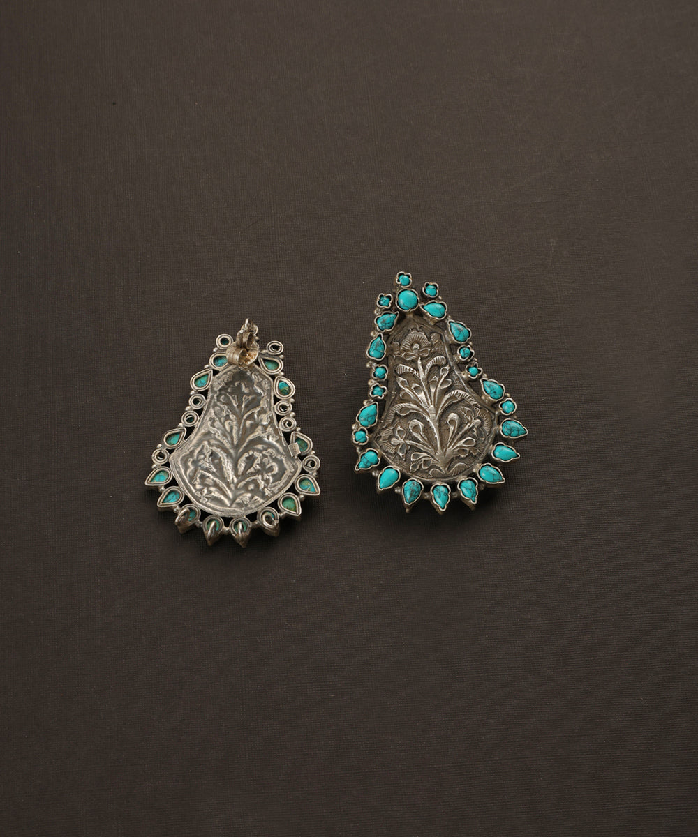 Aneira_Handcrafted_Oxidised_Pure_Silver_Turquoise_Earrings_WeaverStory_03