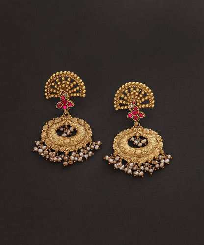 Watsala_Handcrafted_Oxidised_Pure_Silver_Kundan_Earrings_With_Pearl_Tassels_WeaverStory_03