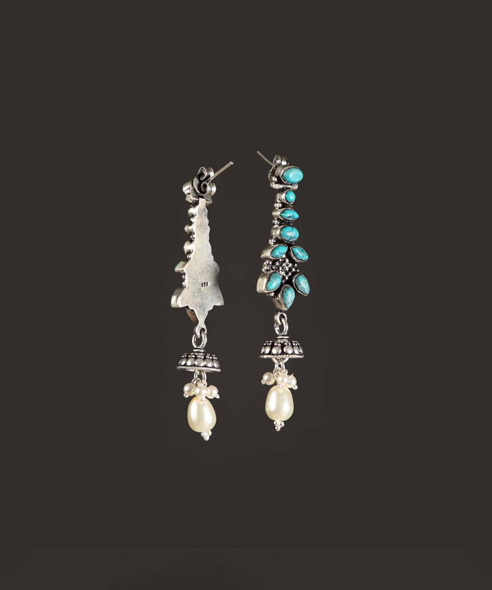 Eudora_Handcrafted_Oxidised_Pure_Silver_Turquoise_Earrings_WeaverStory_03