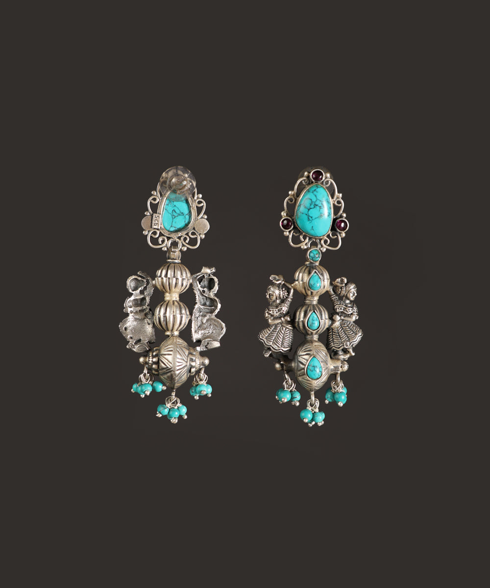 Ghizlan_Handcrafted_Oxidised_Pure_Silver_Turquoise_Earrings_WeaverStory_03