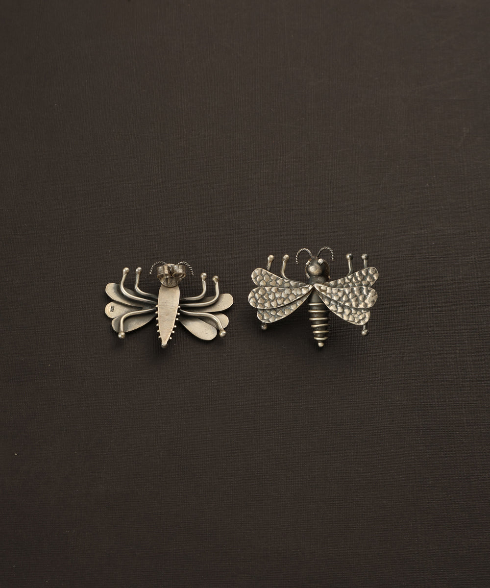 Beryl_Handcrafted_Oxidised_Pure_Silver_Butterfly_Earrings_WeaverStory_03