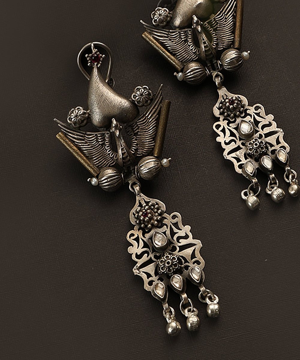 Farhiya Handcrafted Oxidised Pure Silver Earrings