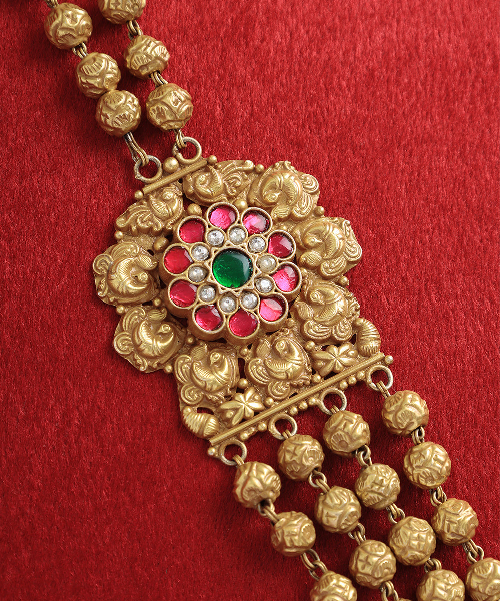 Ziana_Handcrafted_Golden_Pure_Silver_Kundan_Necklace_WeaverStory_02