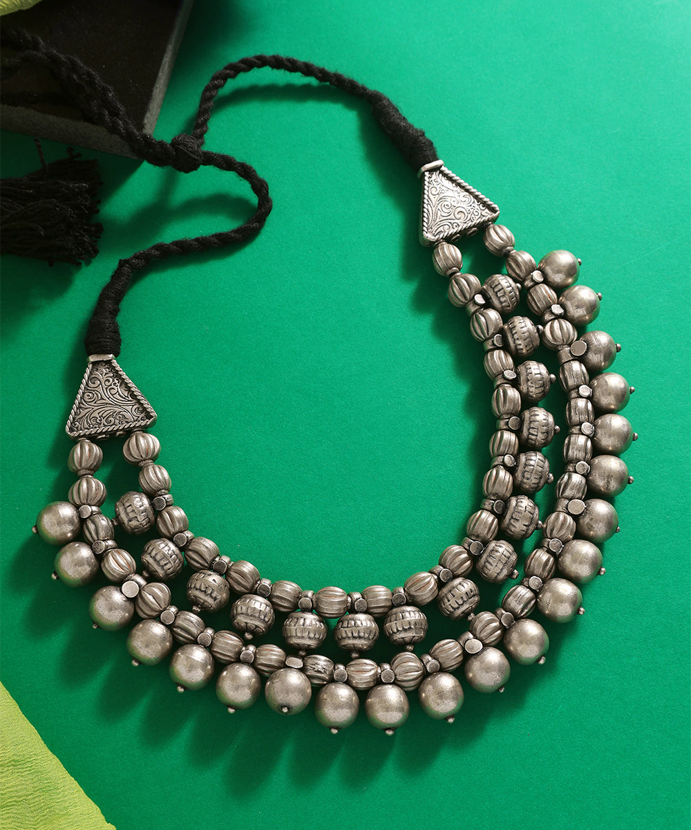 Jyeshtha_Handcrafted_Oxidised_Pure_Silver_Necklace_WeaverStory_01