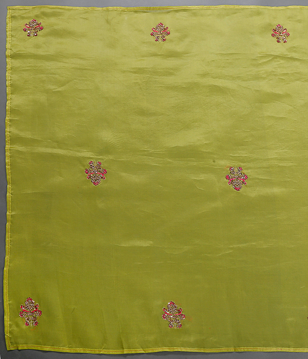 Handloom_organza_dupatta_in_parrot_green_with_zardozi_hand_embroidered_motifs_WeaverStory_04