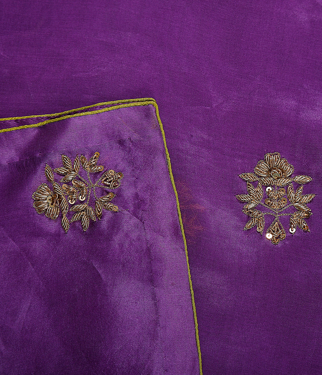 Handloom_organza_dupatta_in_Purple_with_zardozi_WeaverStory_02