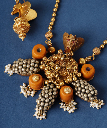Aasma_Handcrafted_Golden_Pure_Silver_Necklace_WeaverStory_04