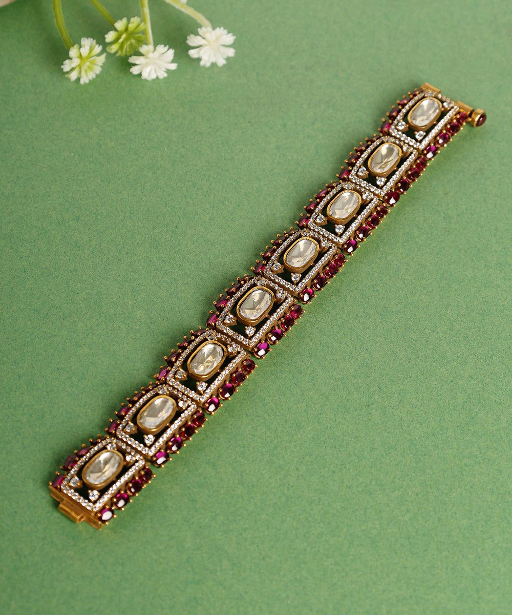 Karima_Handcrafted_Oxidised_Pure_Silver_Bracelet_With_Moissanite_WeaverStory_01