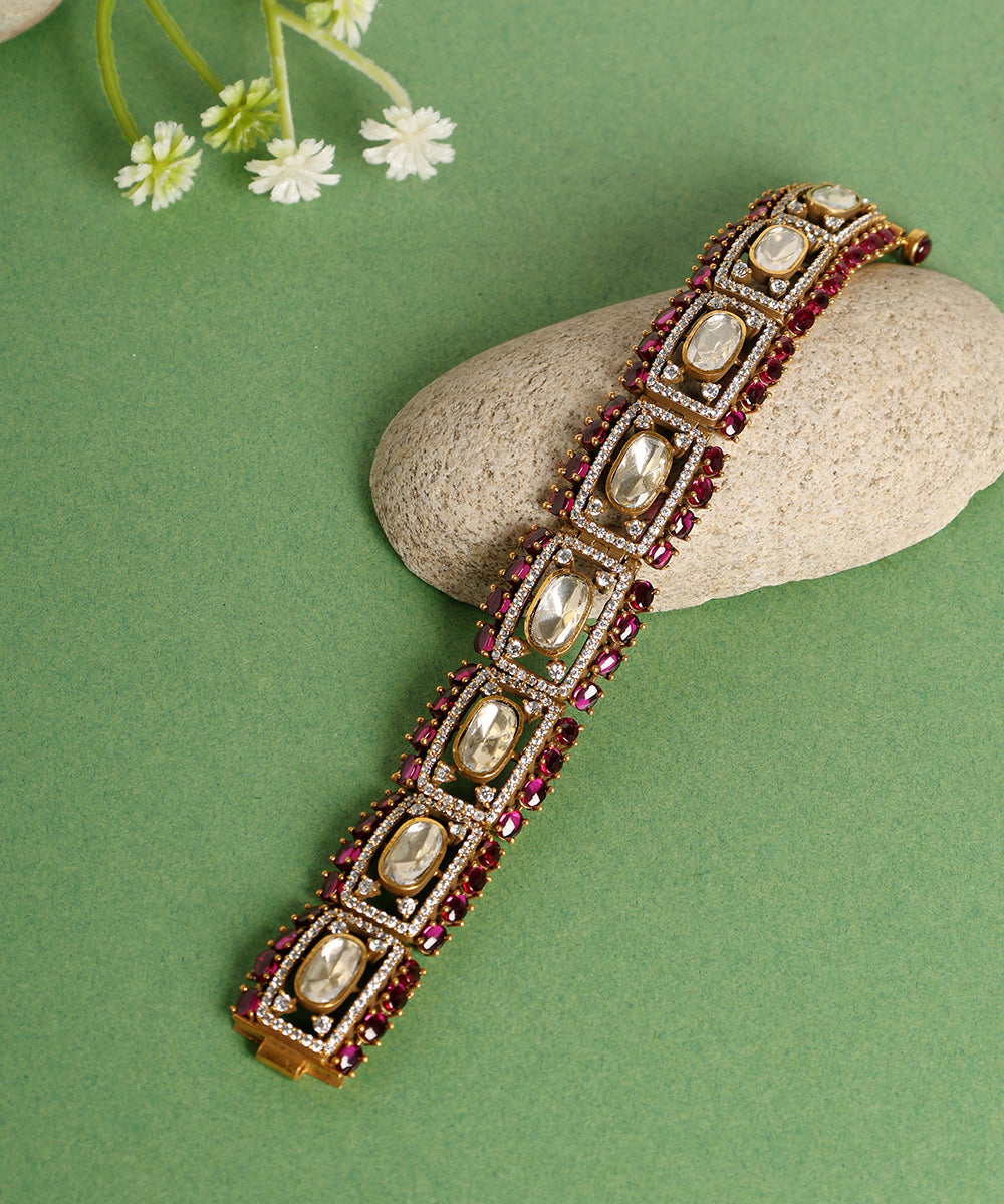 Karima_Handcrafted_Oxidised_Pure_Silver_Bracelet_With_Moissanite_WeaverStory_02