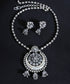 Samar_Handcrafted_Oxidised_Pure_Silver_Necklace_Set_With_Cz_Stones_WeaverStory_01