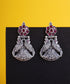 Kia_Handcrafted_Oxidised_Pure_Silver_Earrings_With_Kempstones_And_Peacock_Motifs_WeaverStory_01