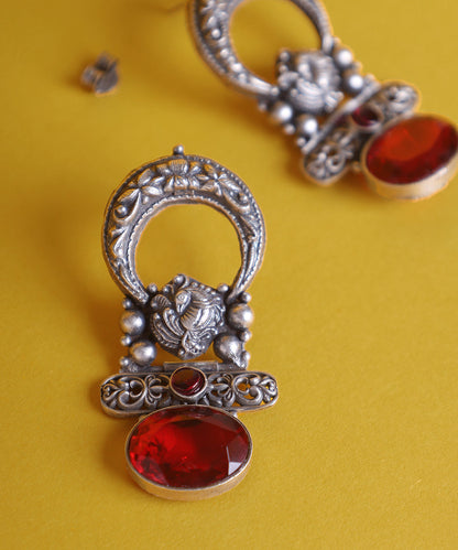 Keya_Handcrafted_Oxidised_Pure_Silver_Earrings_With_Kempstones_WeaverStory_02