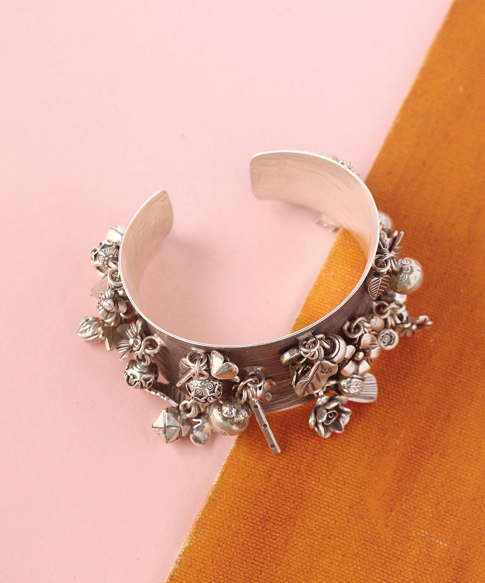 Vira_Handcrafted_Pure_Silver_Floral_Motif_Cuff_WeaverStory_02