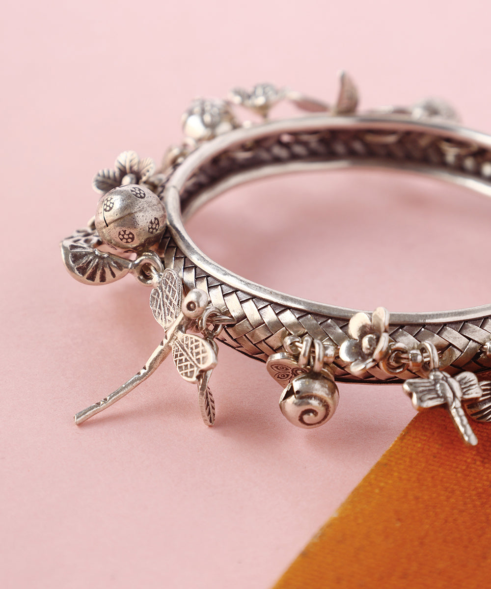 Kyra_Handcrafted_Pure_Silver_Charm_Bangle_WeaverStory_02