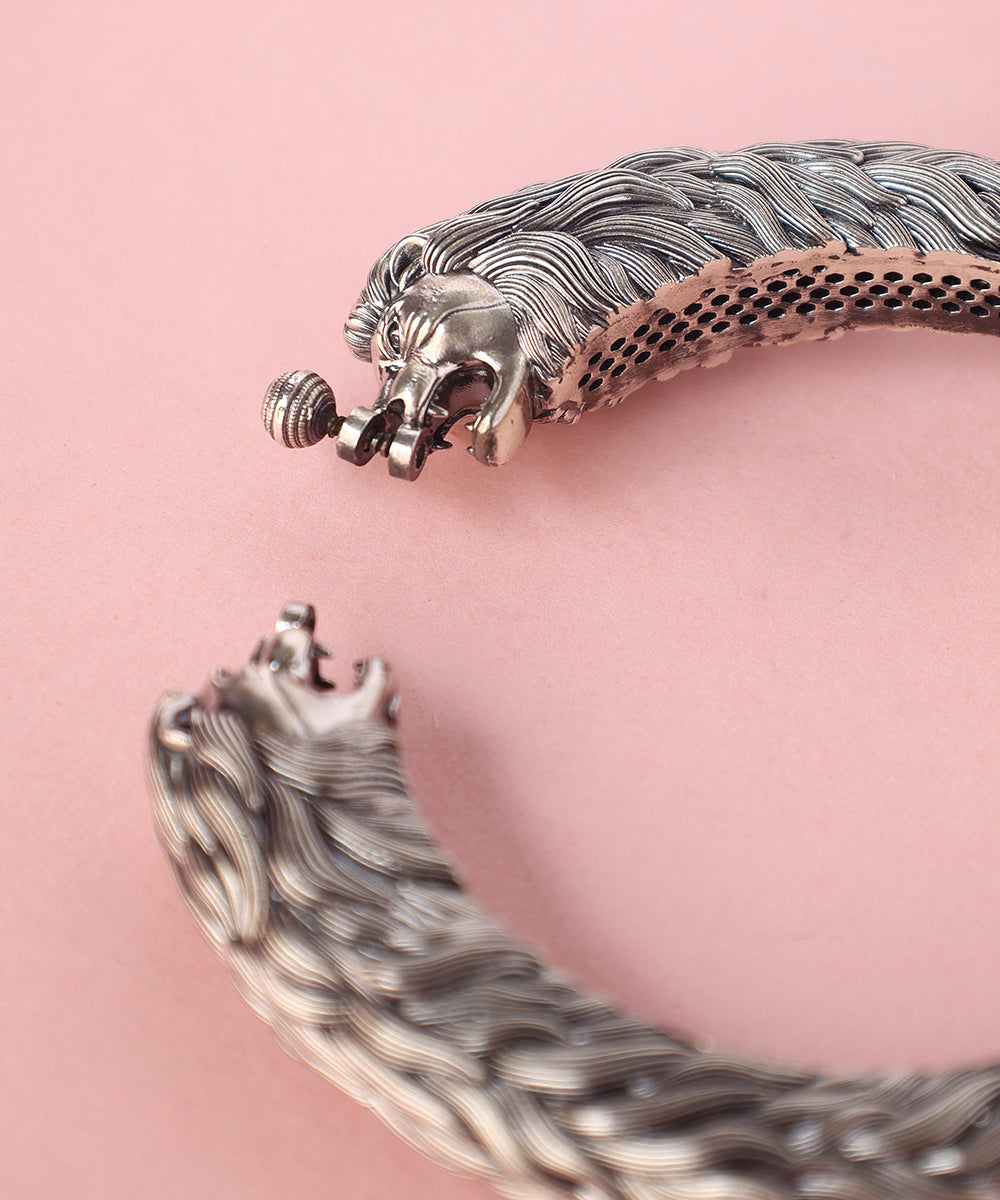 Viraaj_Handcrafted_Pure_Silver_Makara_Kada_WeaverStory_02