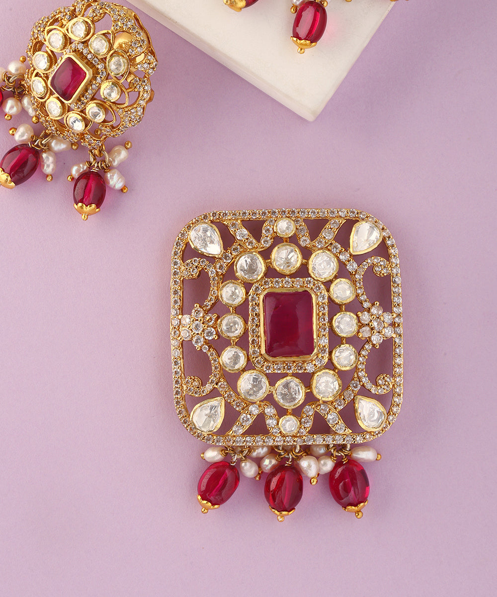 Sanvi_Handcrafted_Pure_Silver_Moissanite_Pendant_Set_WeaverStory_02