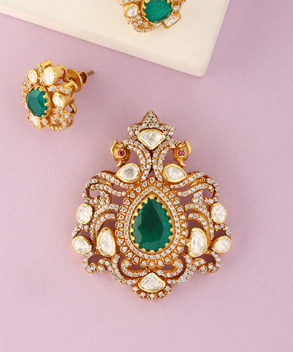 Aurelia_Handcrafted_Pure_Silver_Emerald_Pendant_Set_WeaverStory_02